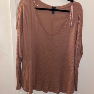 Ribbed pink long sleeve